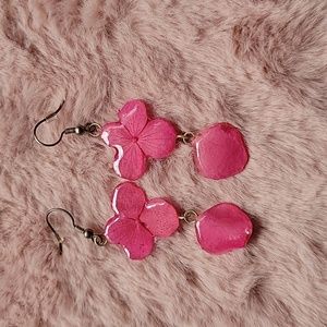 Handmade dried flower earrings
